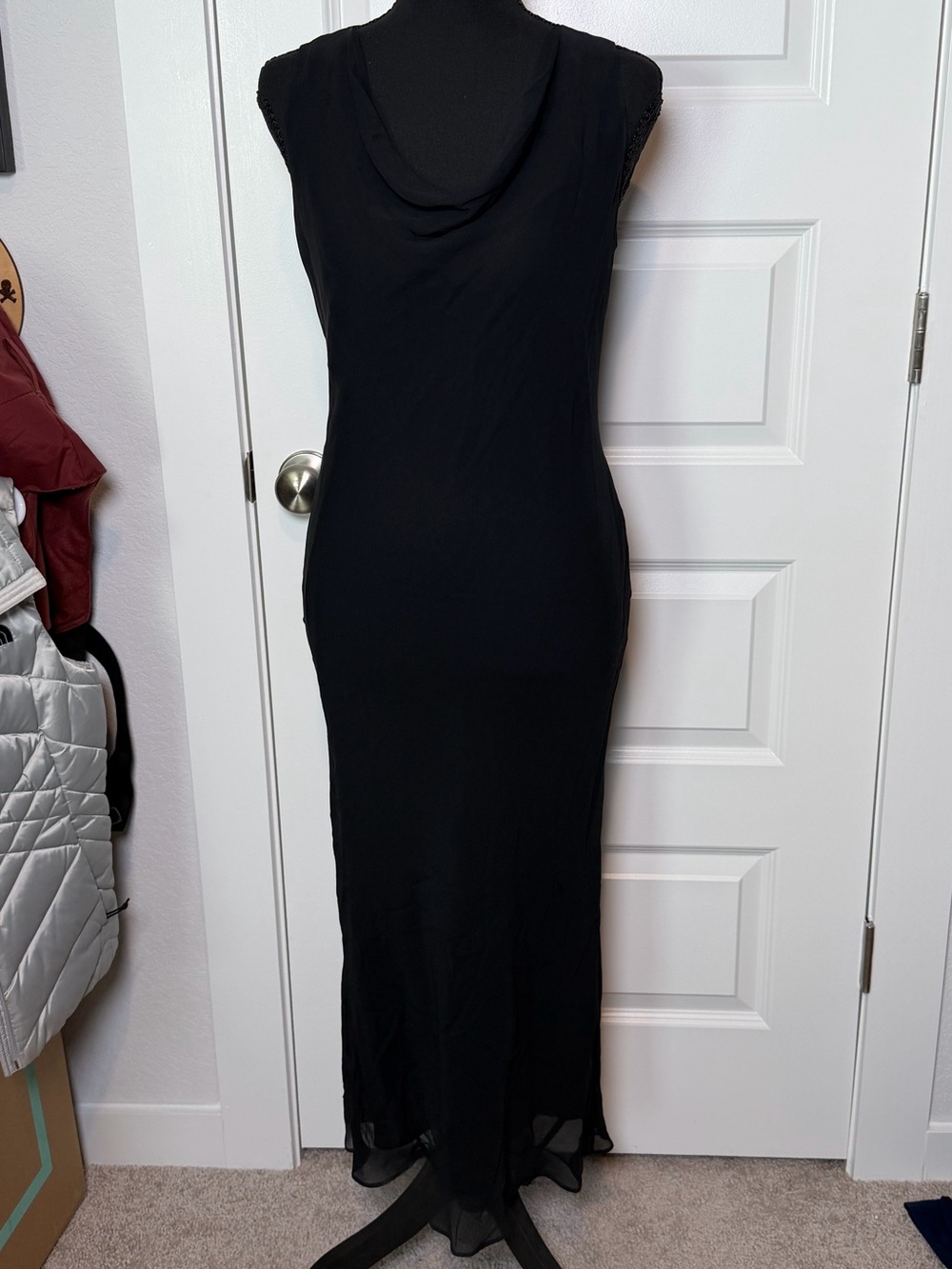 Banana Republic Black Sleeveless Cowl Neck Maxi Dress Size